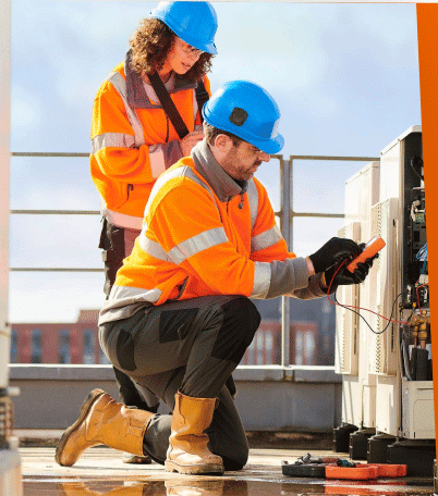 Team on construction site